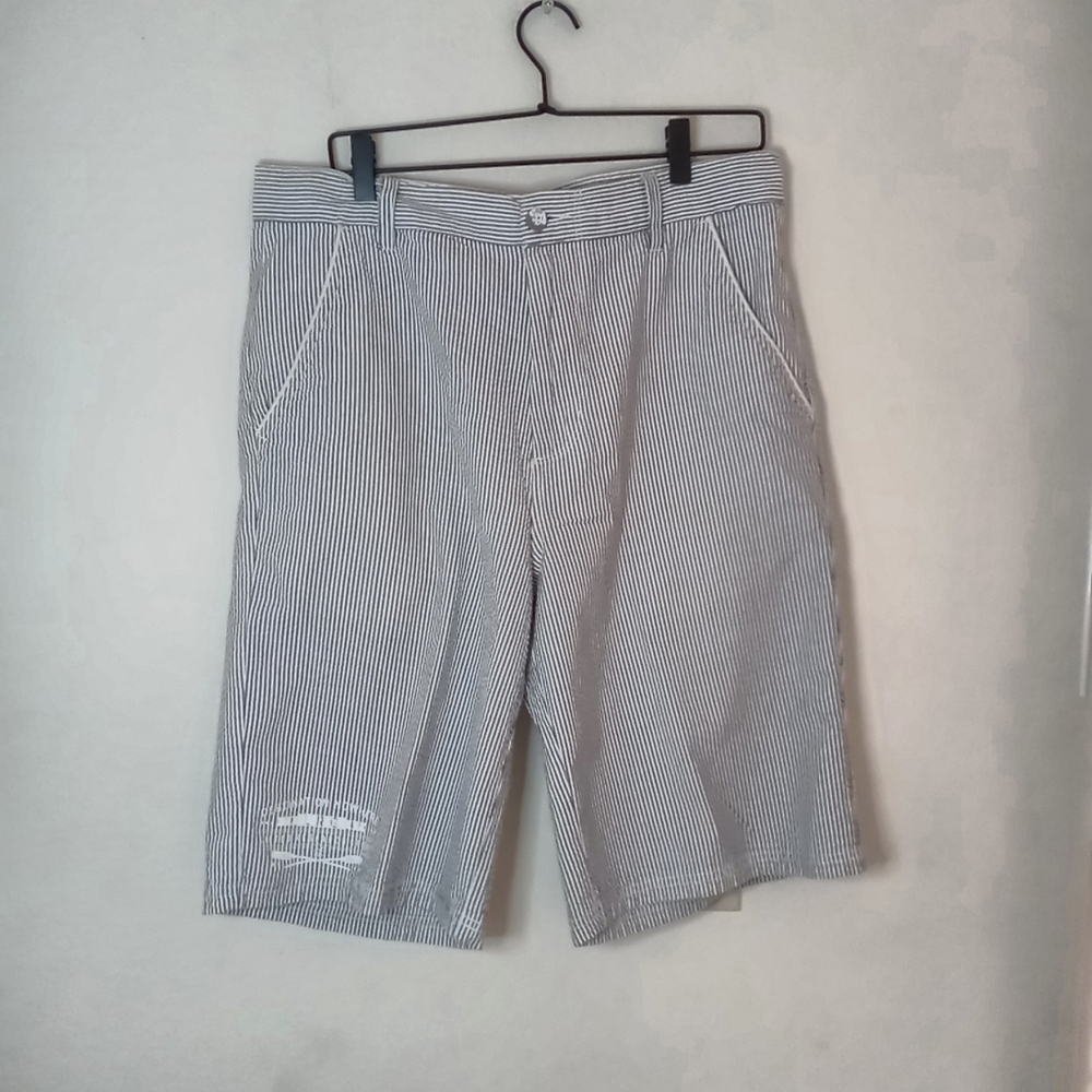 Destination Nowhere Cotton Searsucker Striped Shorts